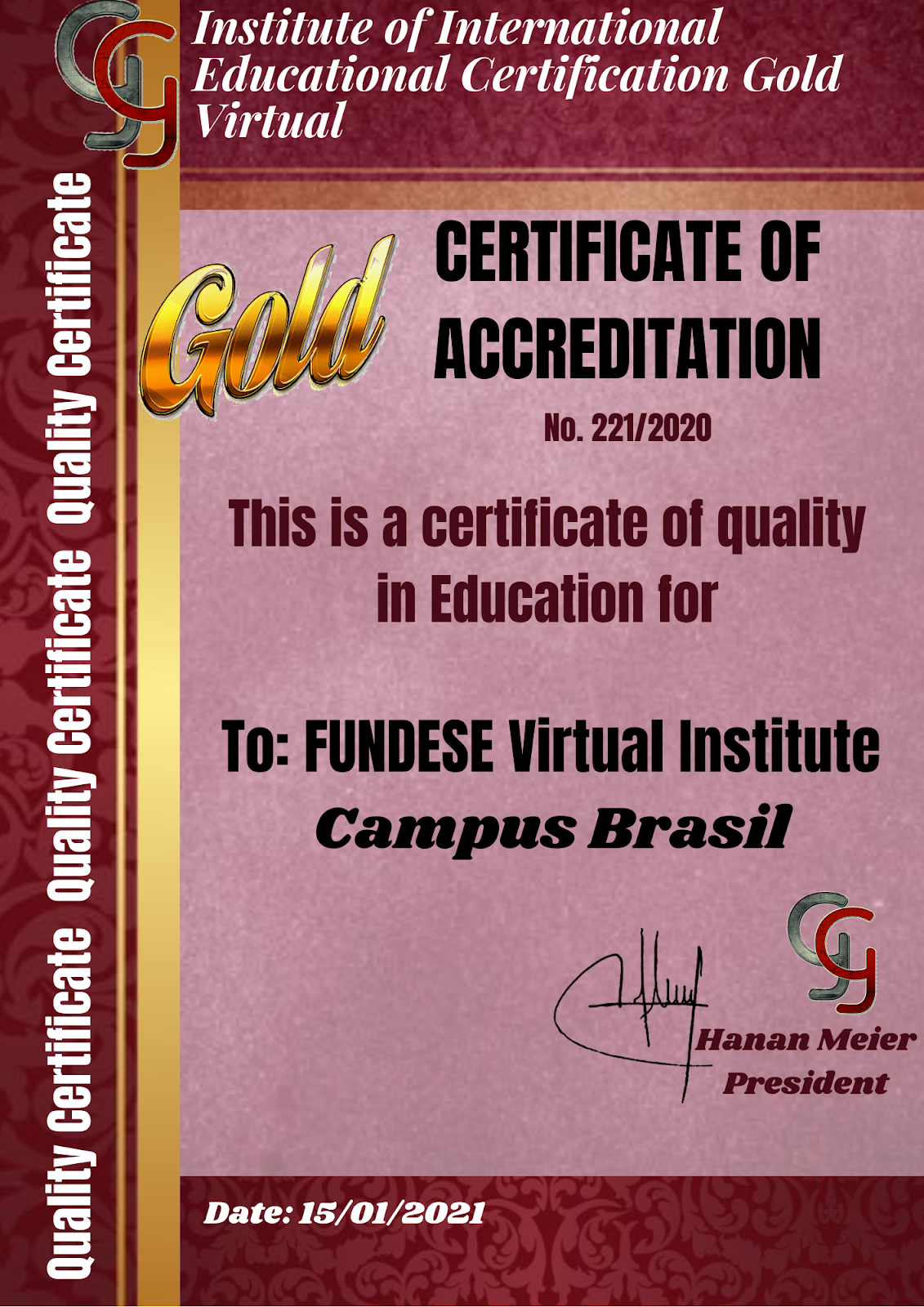 Calidad en Educacion con Certificación Internacional