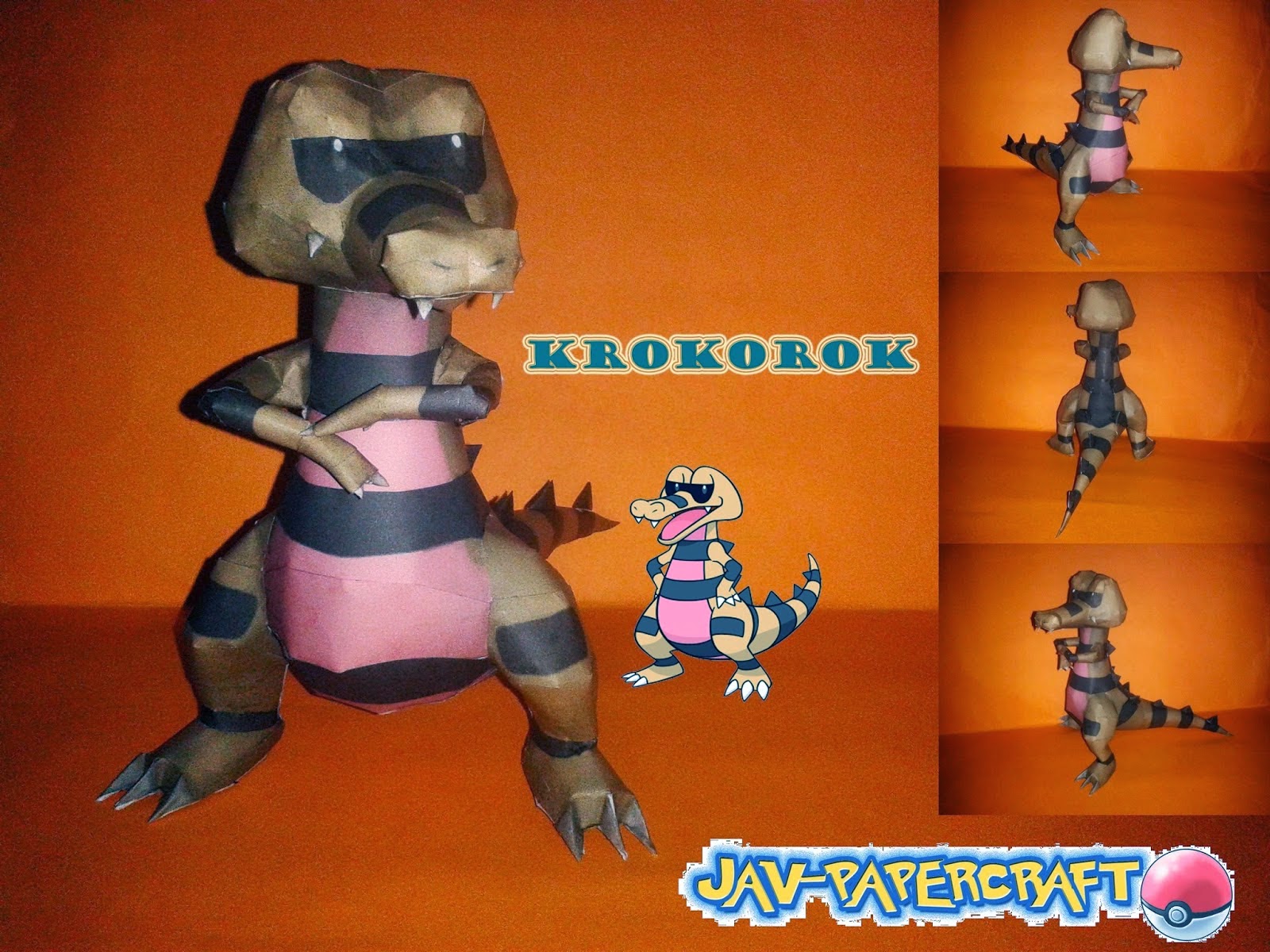 Pokemon Krokorok Papercraft Papercraft Paradise PaperCrafts Paper