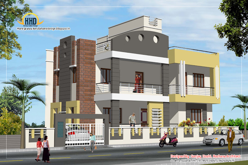 Story House Plan and Elevation- 327 Sq M (3521 Sq. Ft.) - February title=