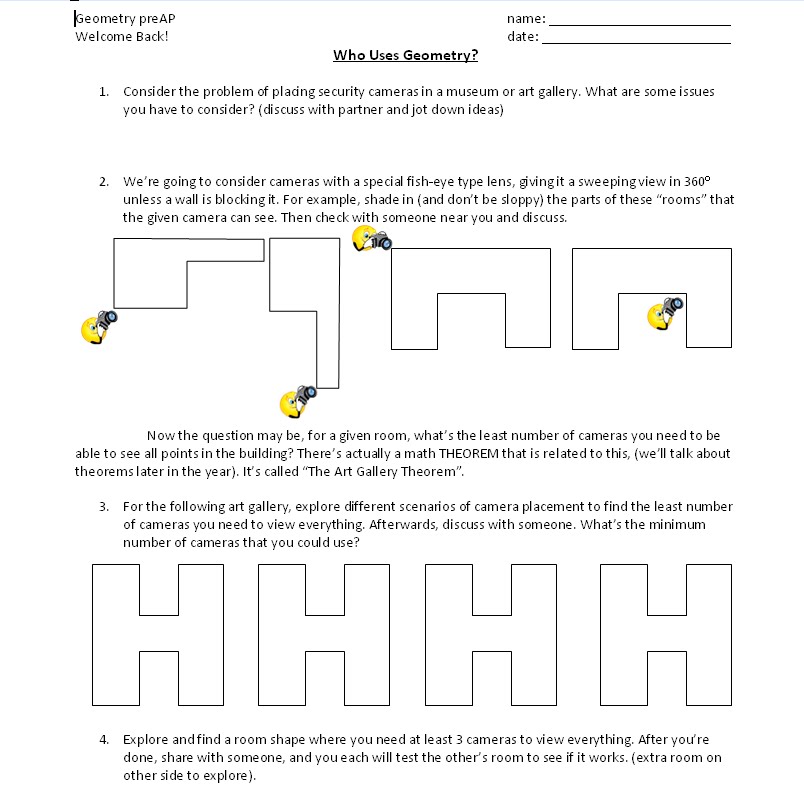 Math Teacher Mambo: First Day Activities