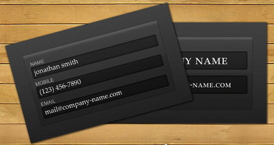 Login Form Business Card Login Form Business Card
