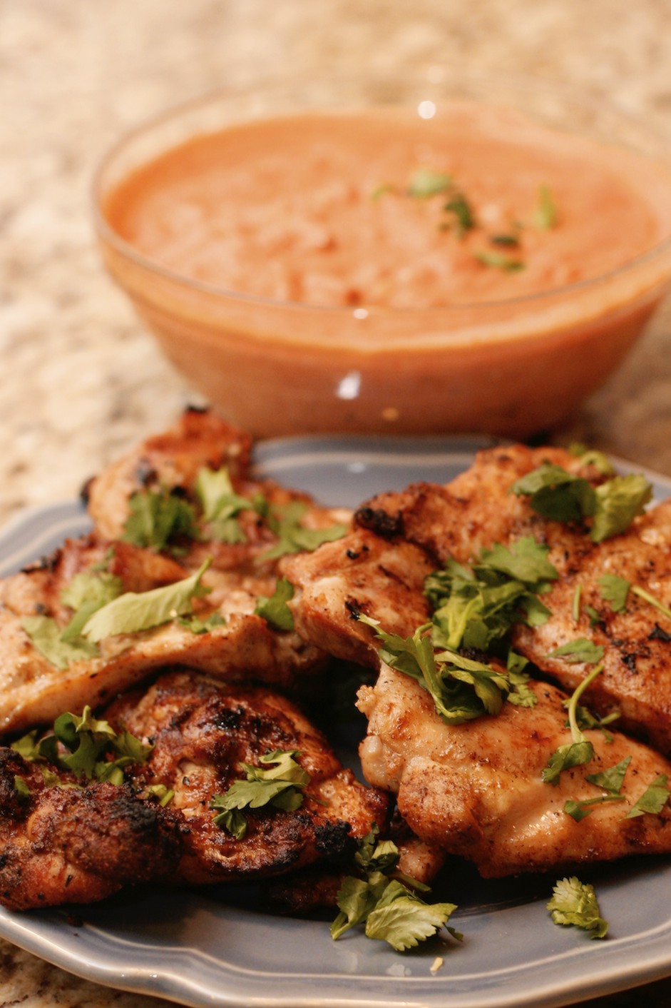 Suppers at Sunset Grilled Indian Spiced Chicken with Tomato Yogurt Sauce