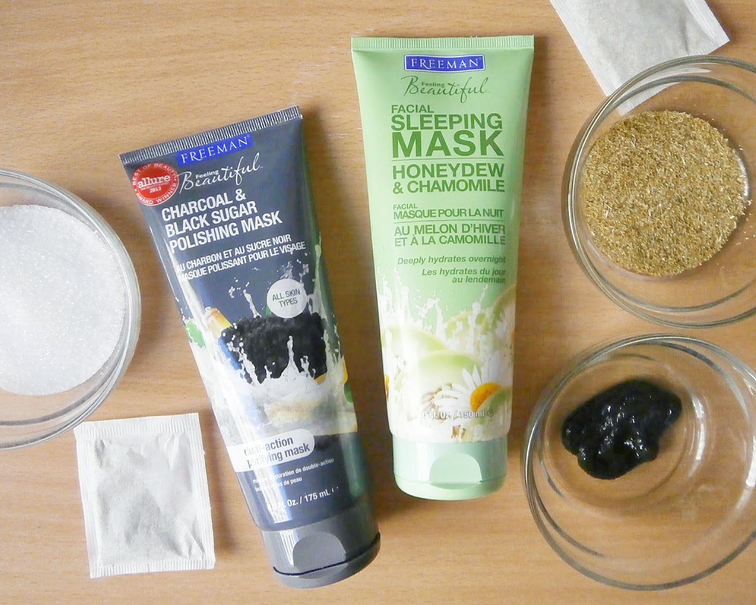 New in from Freeman, a scrub and a sleeping mask BEAUTY FINE PRINT