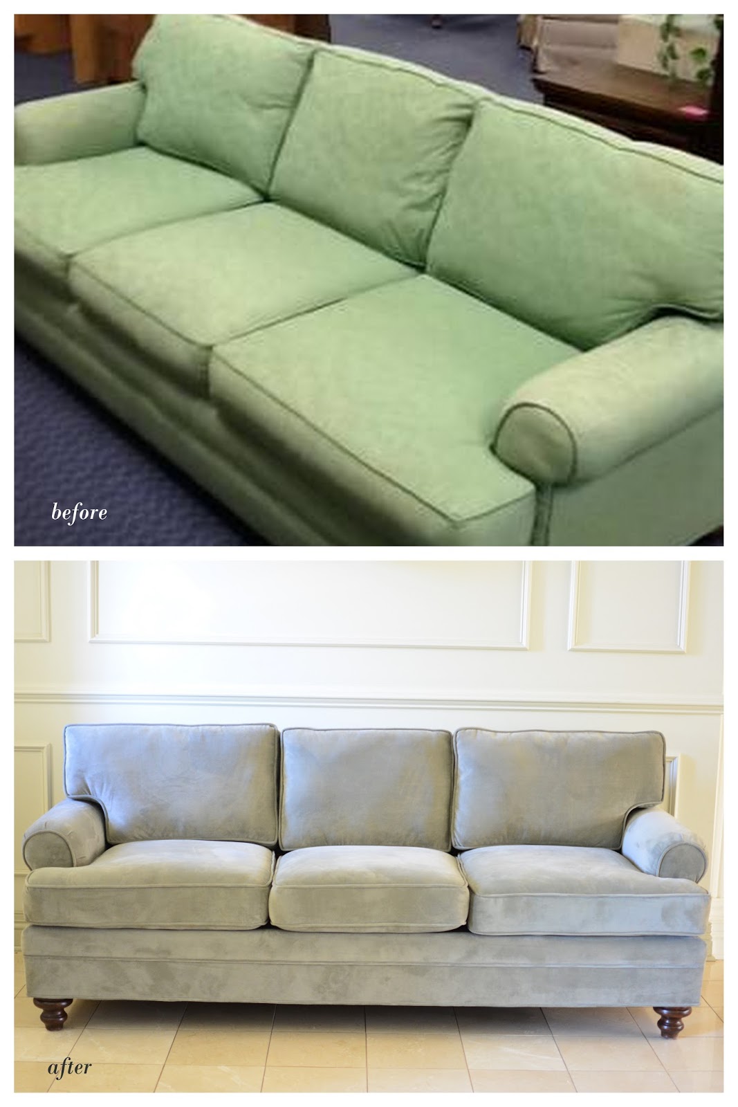 lizzy write sofa tada! (reupholstery project)