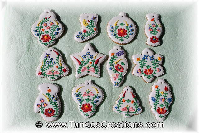 Christmas cookies with Hungarian folk art design by Tunde Dugantsi