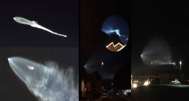 Невероятное зрелище в небе над Калифорнией. Неизвестный объект перехватывает ракету SpaceX (видео)
