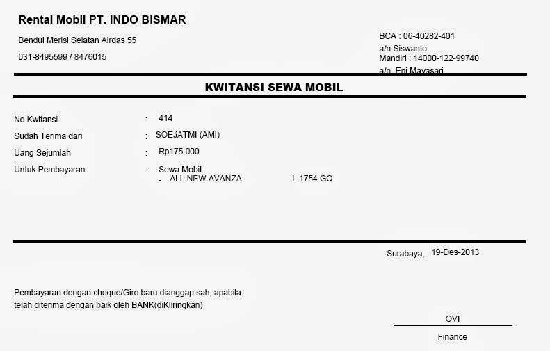 Contoh Invoice Agen Travel Puasav