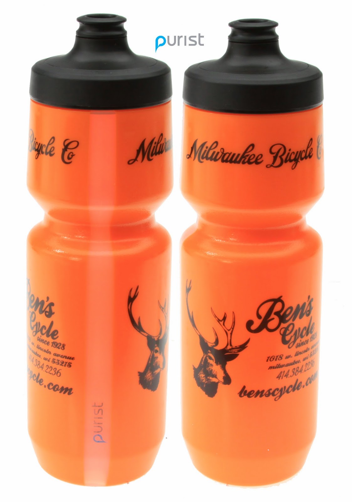 orange bike water bottle