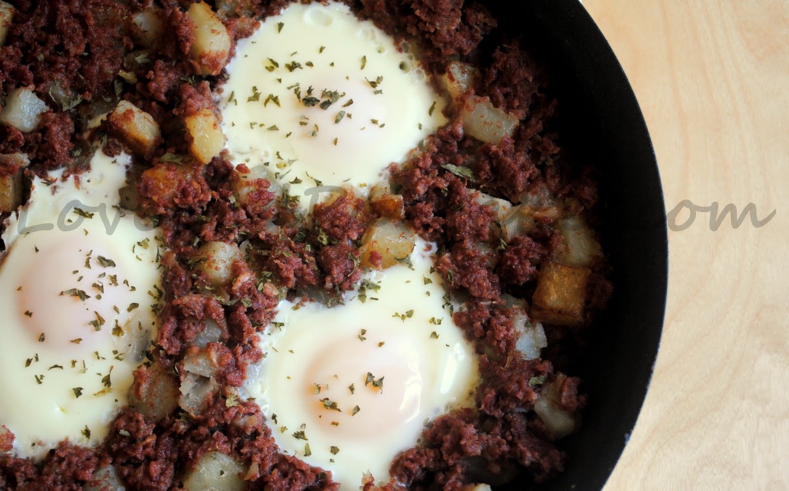 Love and Pancakes: Eggs in Corned Beef and Hash