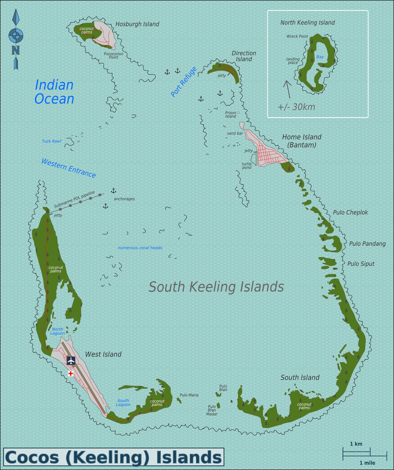 COCOS ISLANDS GEOGRAPHICAL MAPS OF COCOS ISLANDS (AUSTRALIA) Klima