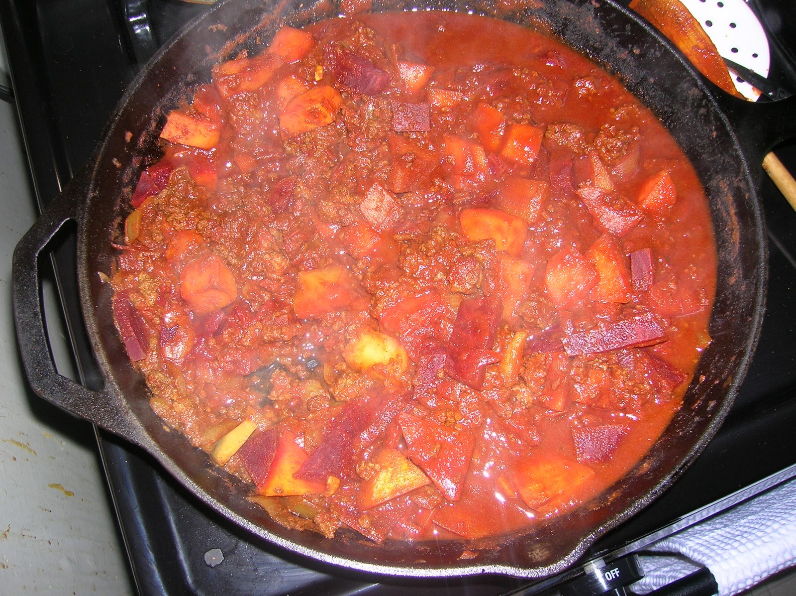 Foodies, Forks and Leeks Beef and Root Vegetable Chili....