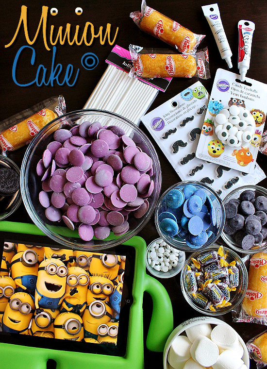 Despicable Me Minion Cake- Marshmallow Evil Minions With Jolly Rancher Hair and Banana Twinkie Minions Atop Oreo Cookies. Visit Site For How To Pins!