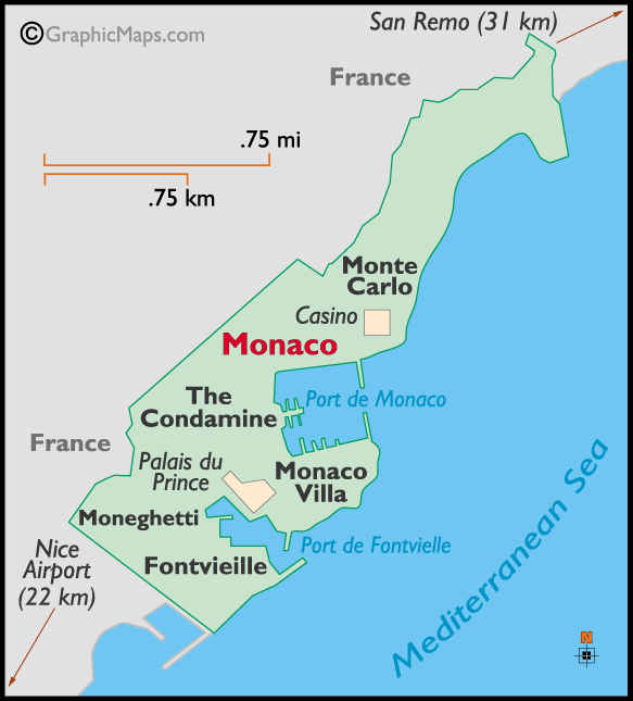 Mônaco Mapas Geográficos do Principado de Mônaco Enciclopédia Global™