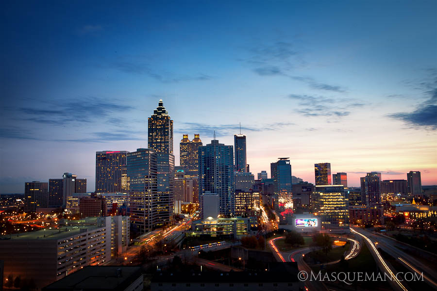 Atlanta Skyline at Sunset Masqueman Photography and Design Andrew