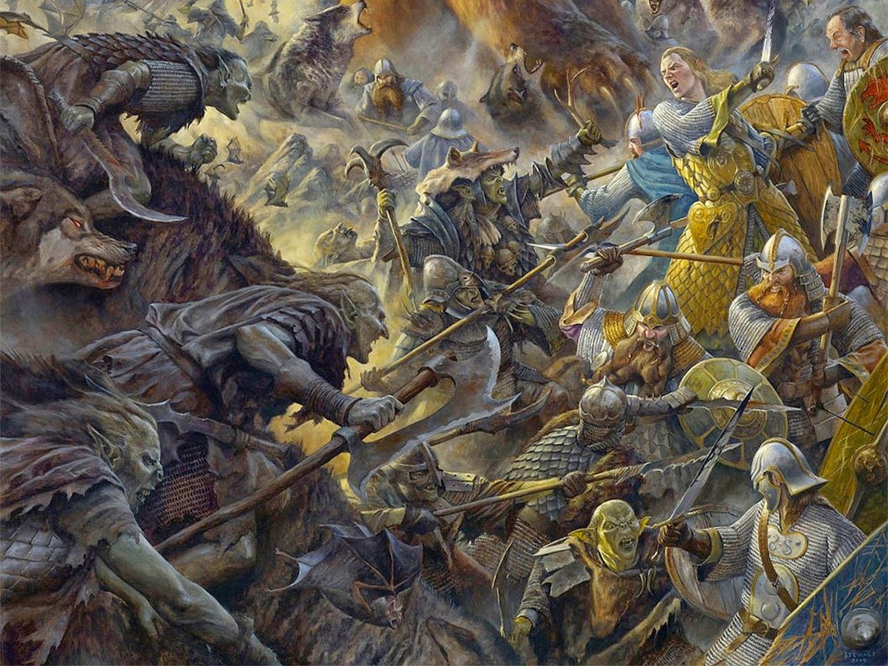 dibujos hobbit batalla cinco ejércitos