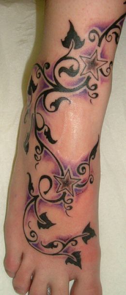 lettering tattoos on foot. Flower Foot Tattoos