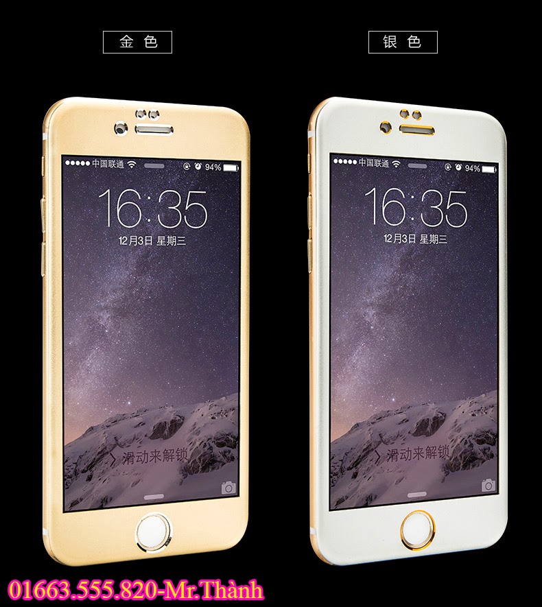 Kính Cường Lực Nhôm Full Đổi Màu Máy iPhone 6Plus 2Mặt Kính Cường Lực Nhôm Full Đổi Màu Máy iPhone 6Plus 2Mặt