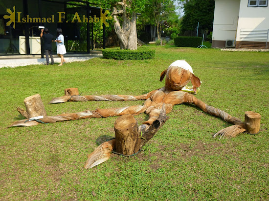 Monster tied to the ground in the Black House, Chiang Rai, Thailand