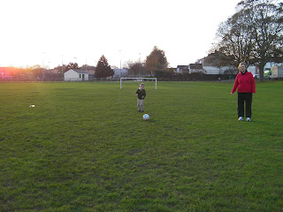 family game of football in the park