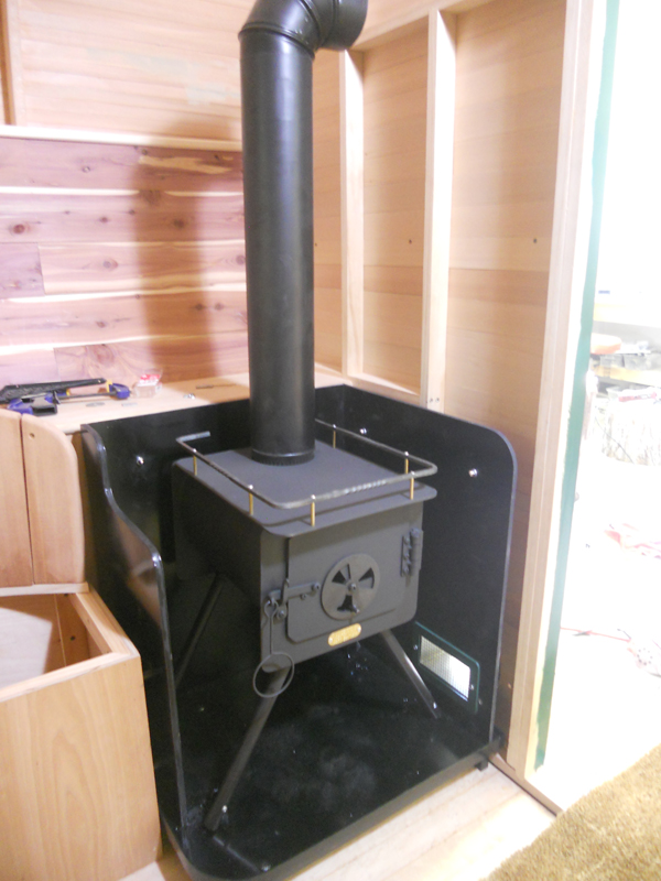 VardoSheepherders Wagon Stove is Installed