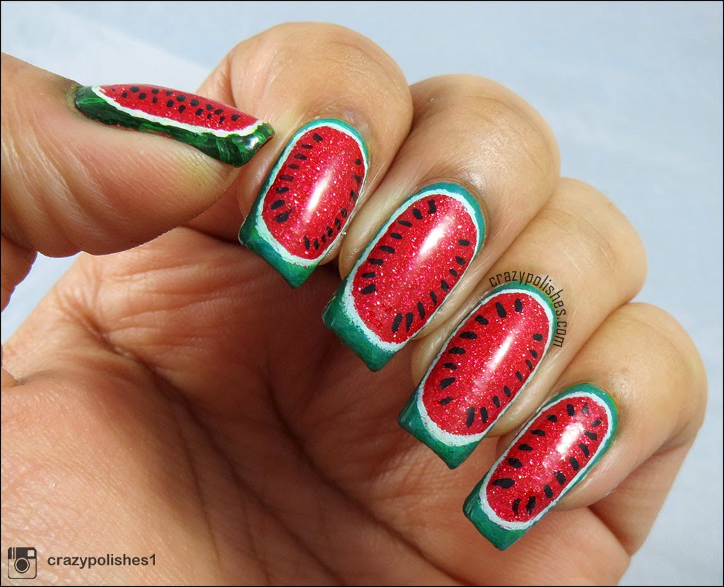 watermelon nail art picture 