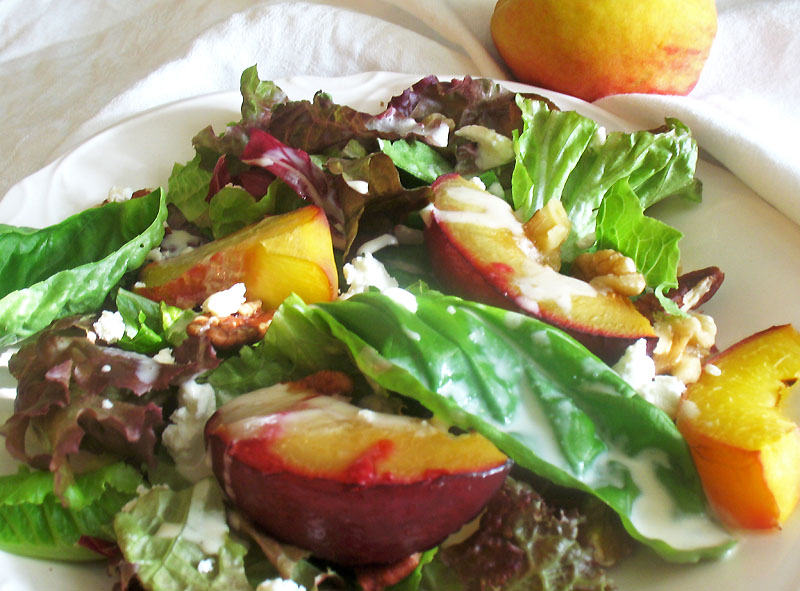 Roasted Fruit Salad with Creamy Goat Cheese Dressing Lisa's Kitchen