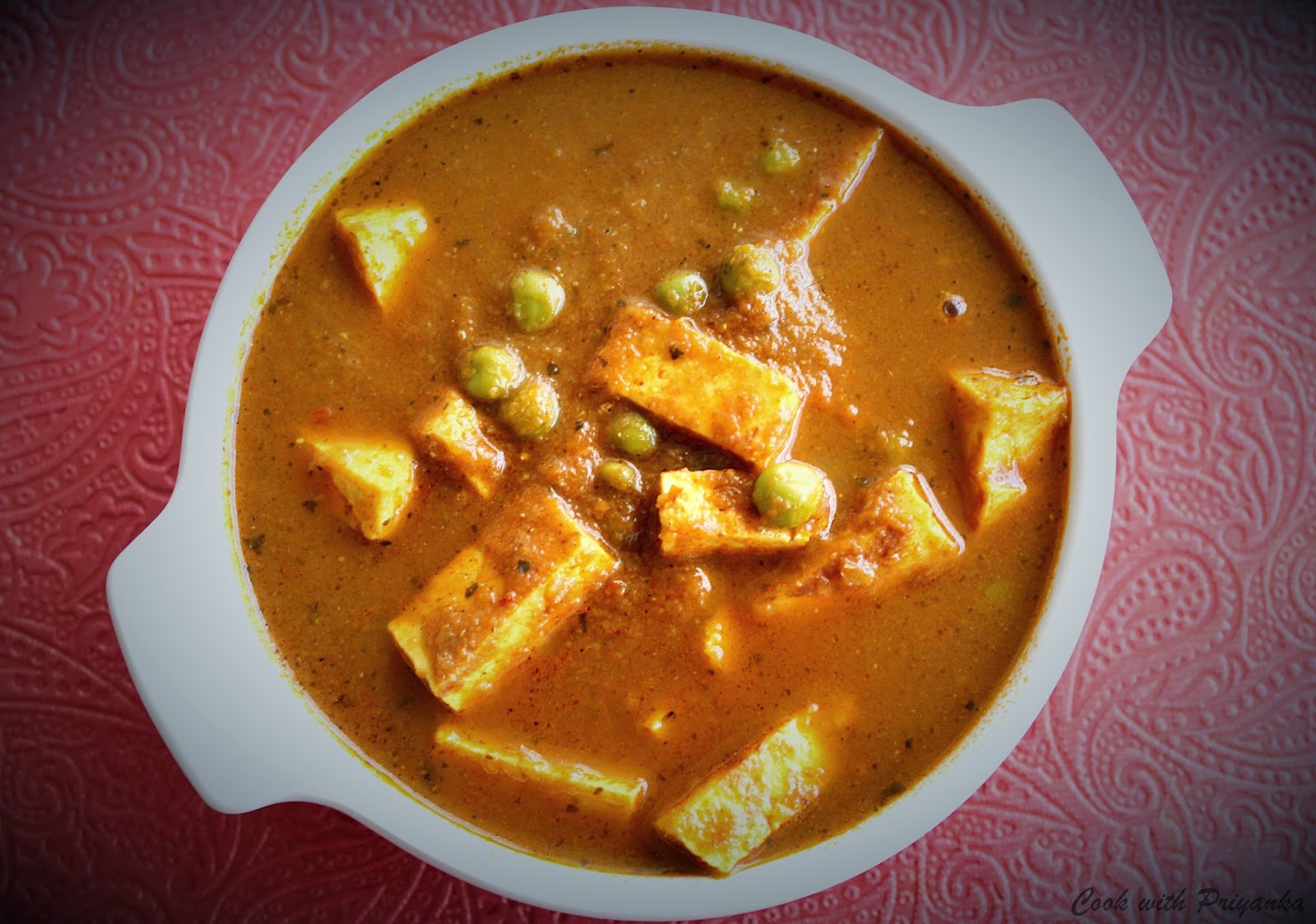 Cook with Priyanka Matar Paneer (Cottage cheese with peas in spicy gravy)