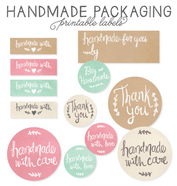 HANDMADE PACKAGING LABELS SET STIKER ONLEN