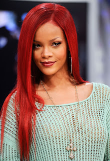 Rihanna long red hair