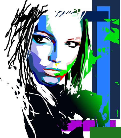 Popart sketch'Britney Spears' done with INKSCAPE vector graphic program