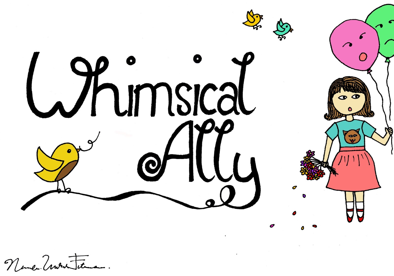 Whimsical Ally Ally Have To Keep Her Balloons