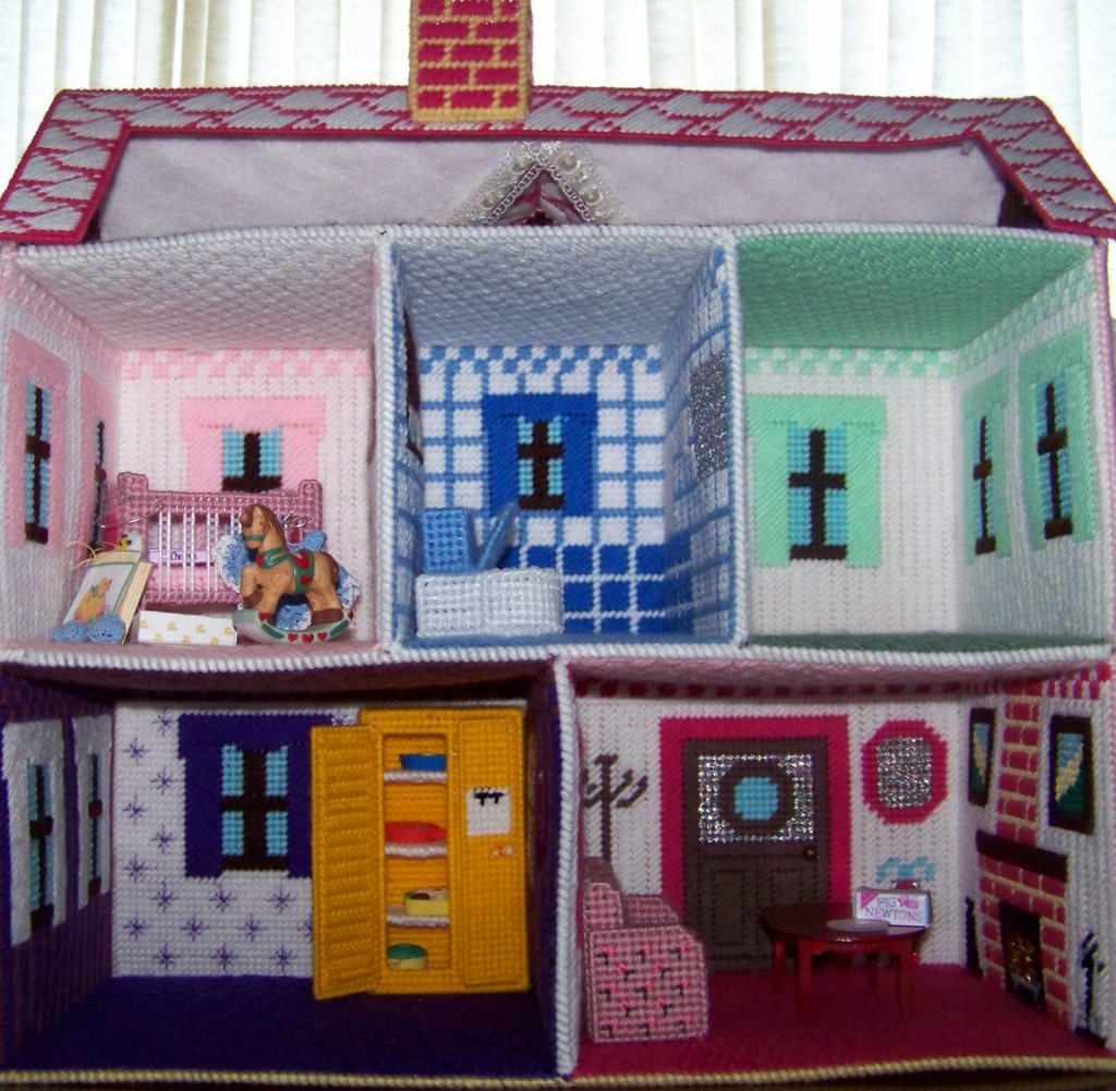 Crafty Kat Doll size for Pink plastic canvas dollhouse