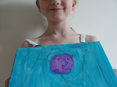 kid painting of dog