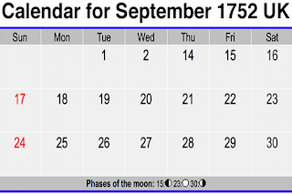 Kalender september 1752