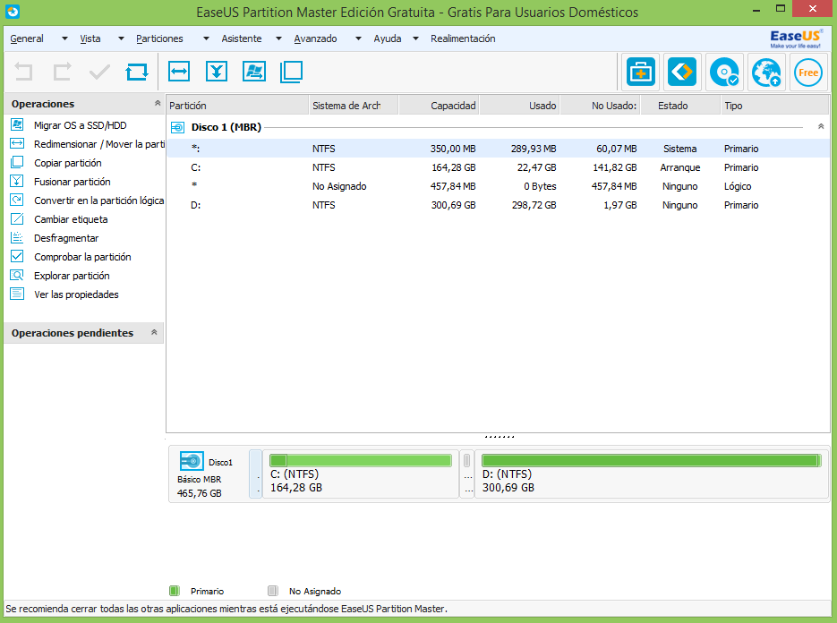 EaseuS Partition Master Home Edition 10.8, un excelente programa para