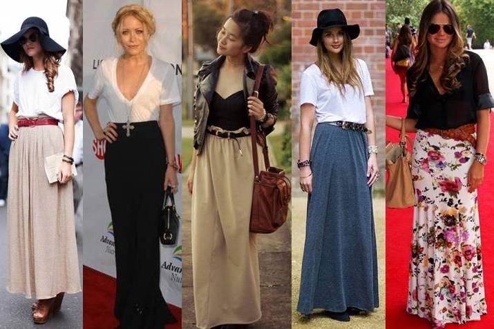 saias longas coloridas