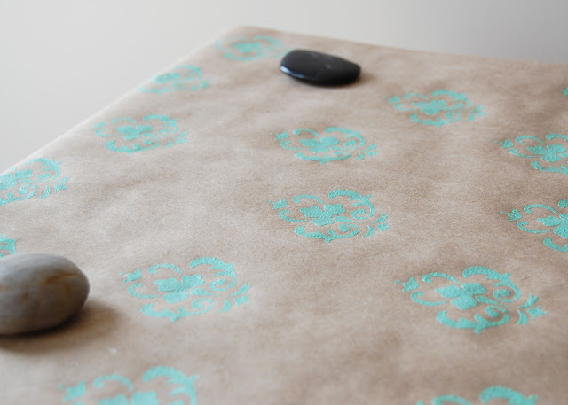 Printable coloring wrapping paper for mothers day Little Shop of ElleSee: DIY: Stenciled Wrapping Paper