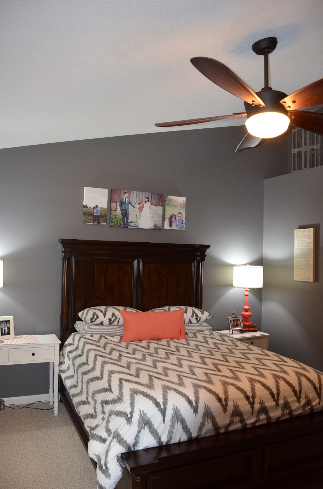 Jessica Stout Design Coral Gray Master Bedroom My Home
