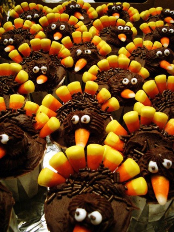 Candy Corn Turkey Cupcakes Candy Corn Turkey Cupcakes