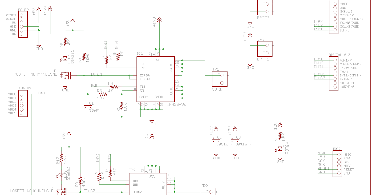 Ilektronx High Current Motor Controller Shield Schematic