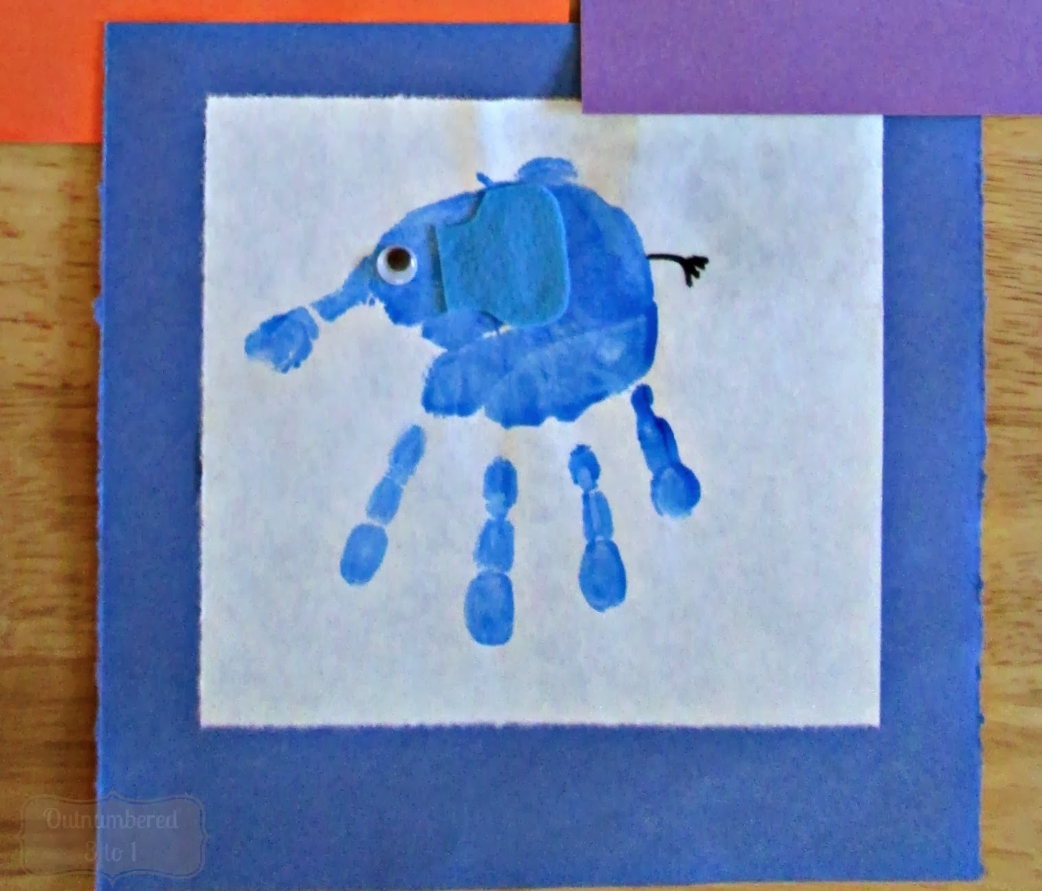 Blue Elephant Handprint craft