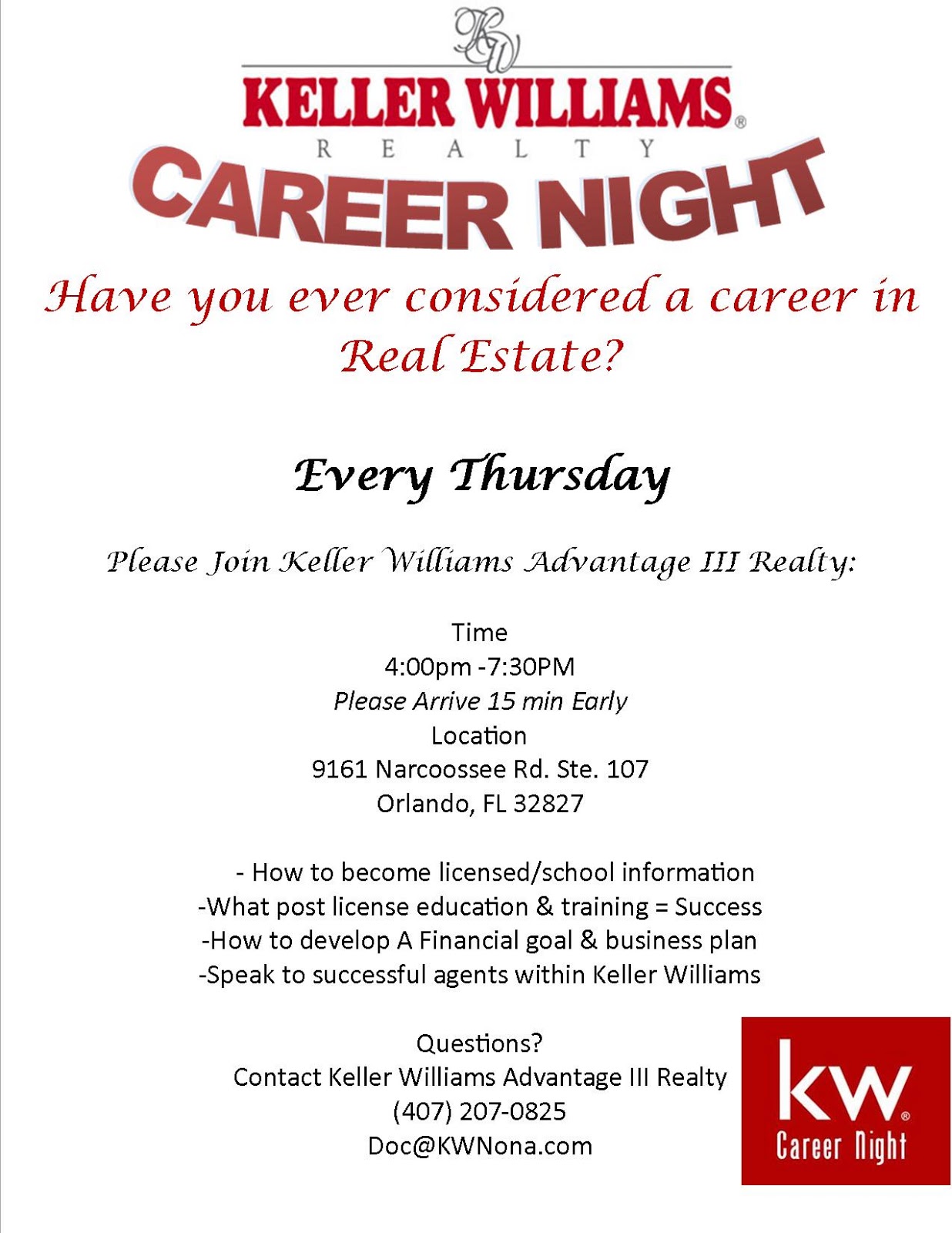 are thinking about a career change look no further careers flyer real estate keller williams career night flyers