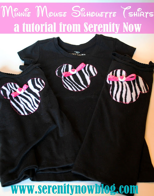 DIY Minnie Mouse T-Shirts (Silhouette Tutorial) from Serenity Now