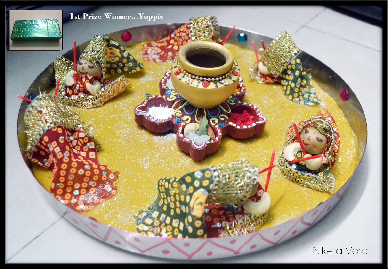 Niketa's Creative Corner 1st prize for aarti decoration...yuppie