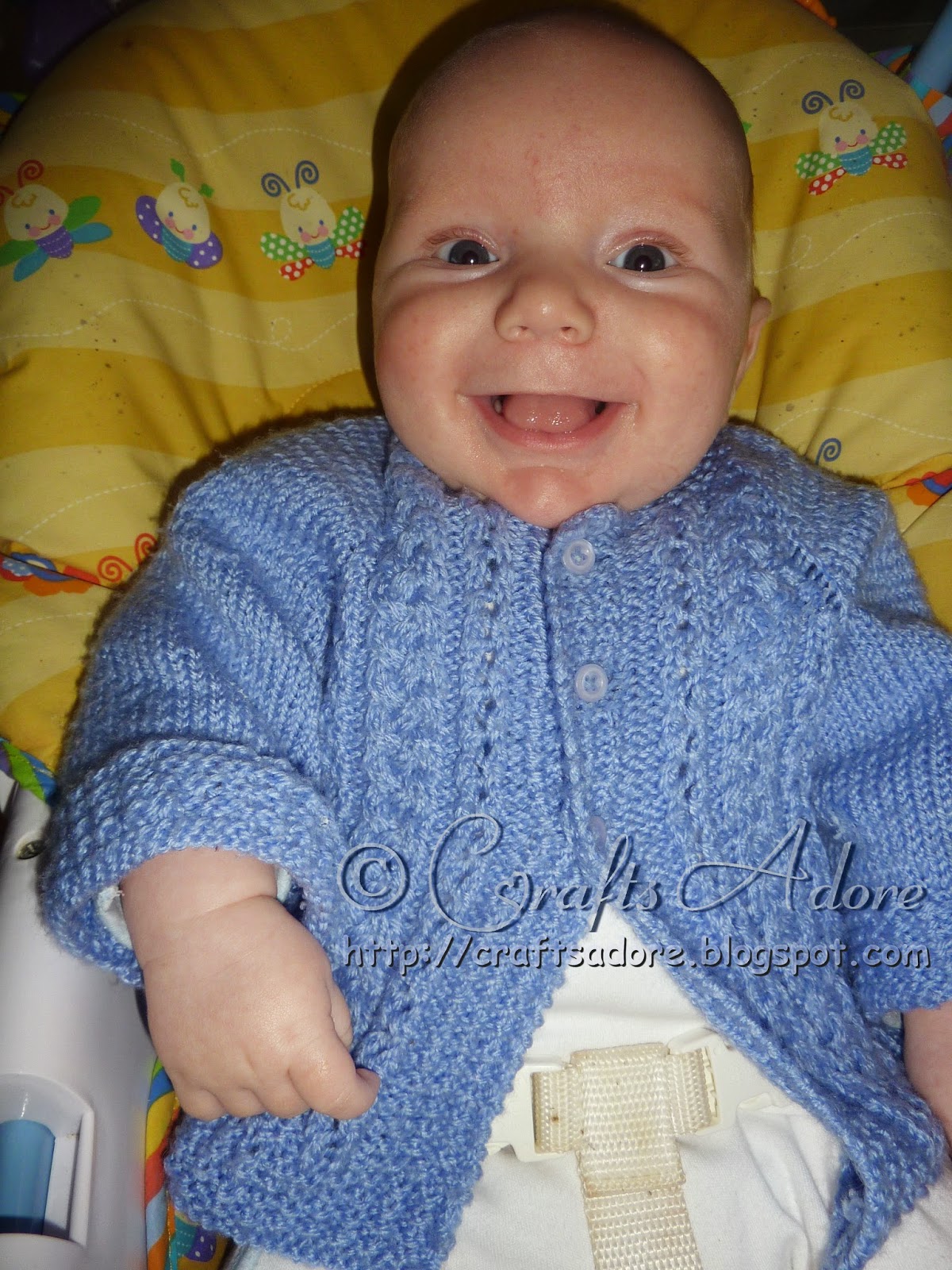 CraftsAdore "Handsome Cables" Knitted Baby Boy Cardigan Free Knitting