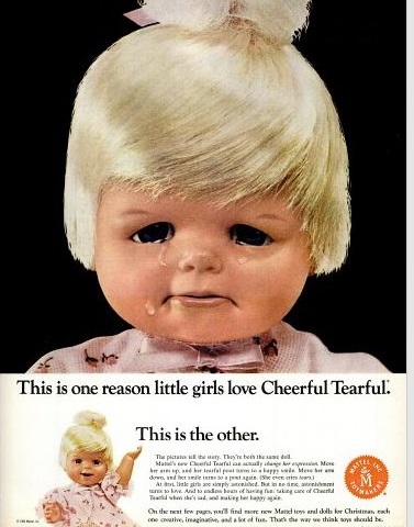 cheerful tearful doll
