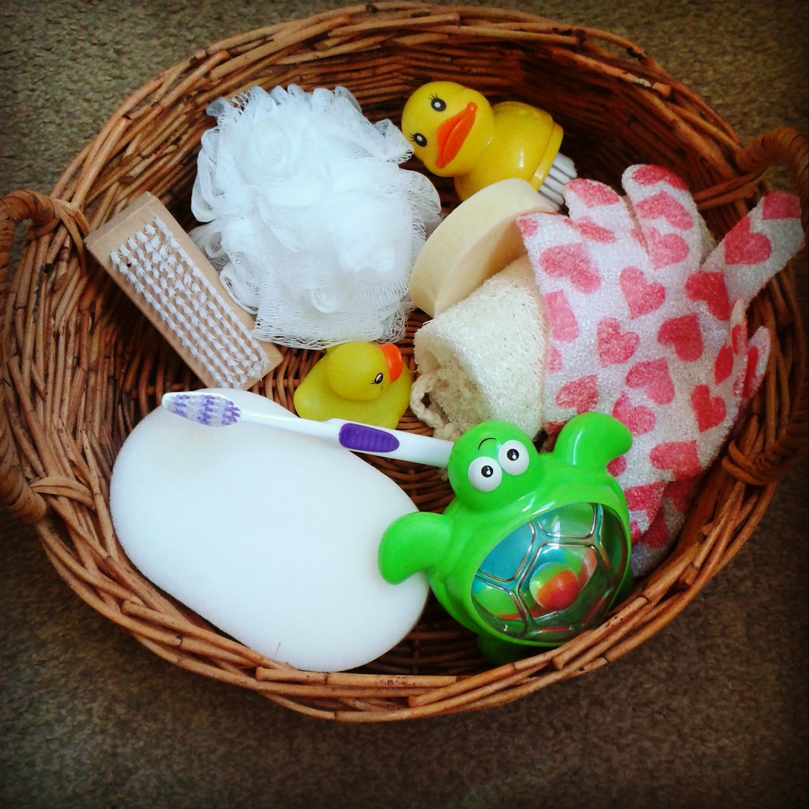 Home At The Heathers Our bath timethemed treasure basket