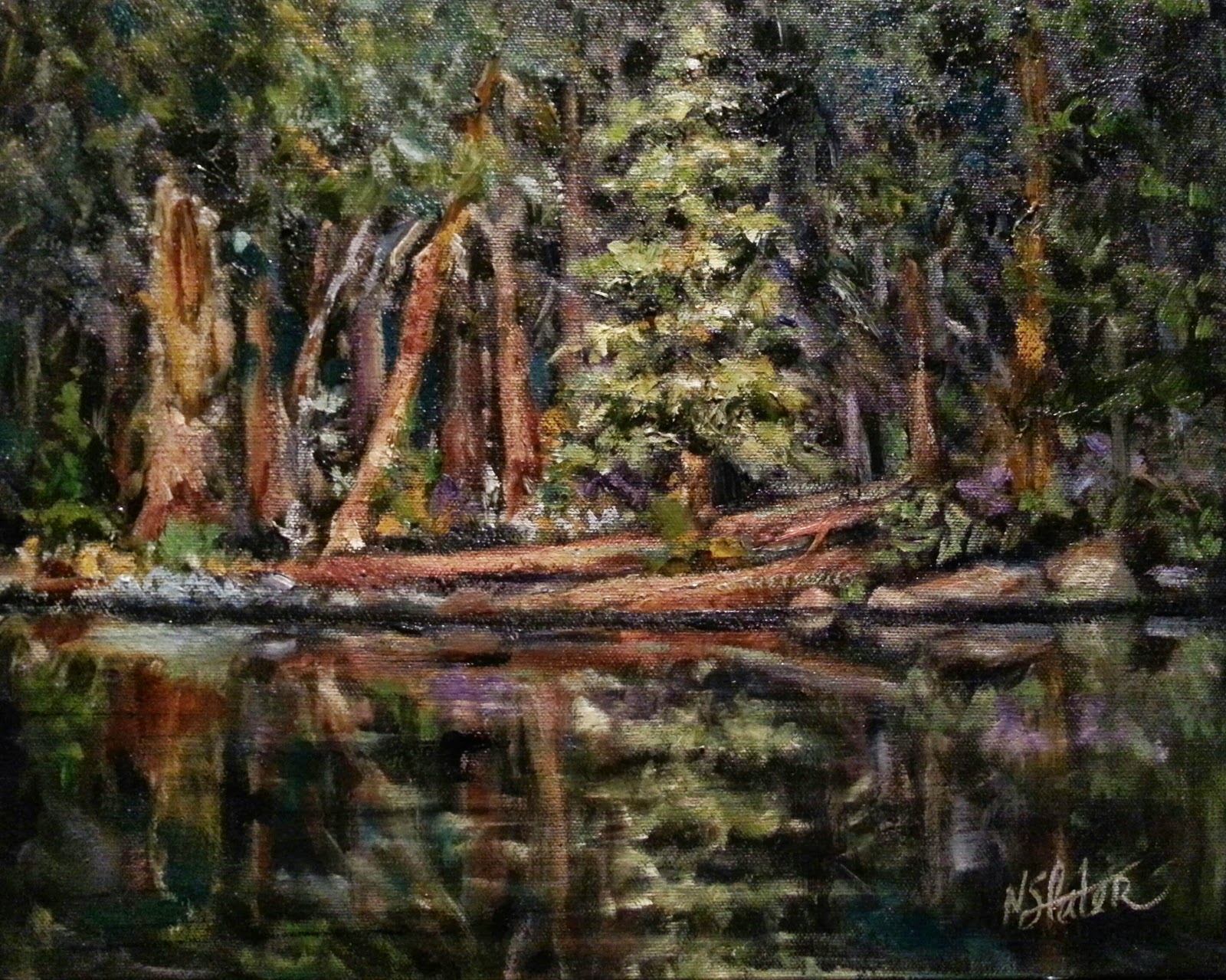 Weekly paintings by Nicole Slater Week 12 of 52 Oil Paintings; "Reflections" by Nicole Slater