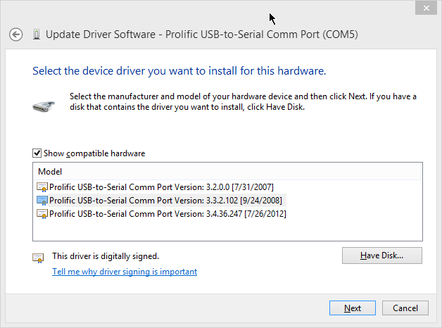 Drivers Vx520 USB UART Device (COM9) for Windows 10 64-bit