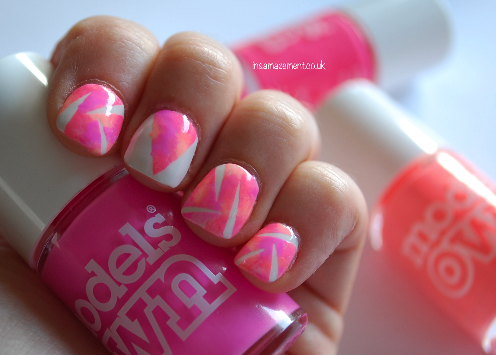 6. Bright Pink and Blue Tie-Dye Nail Design - wide 7